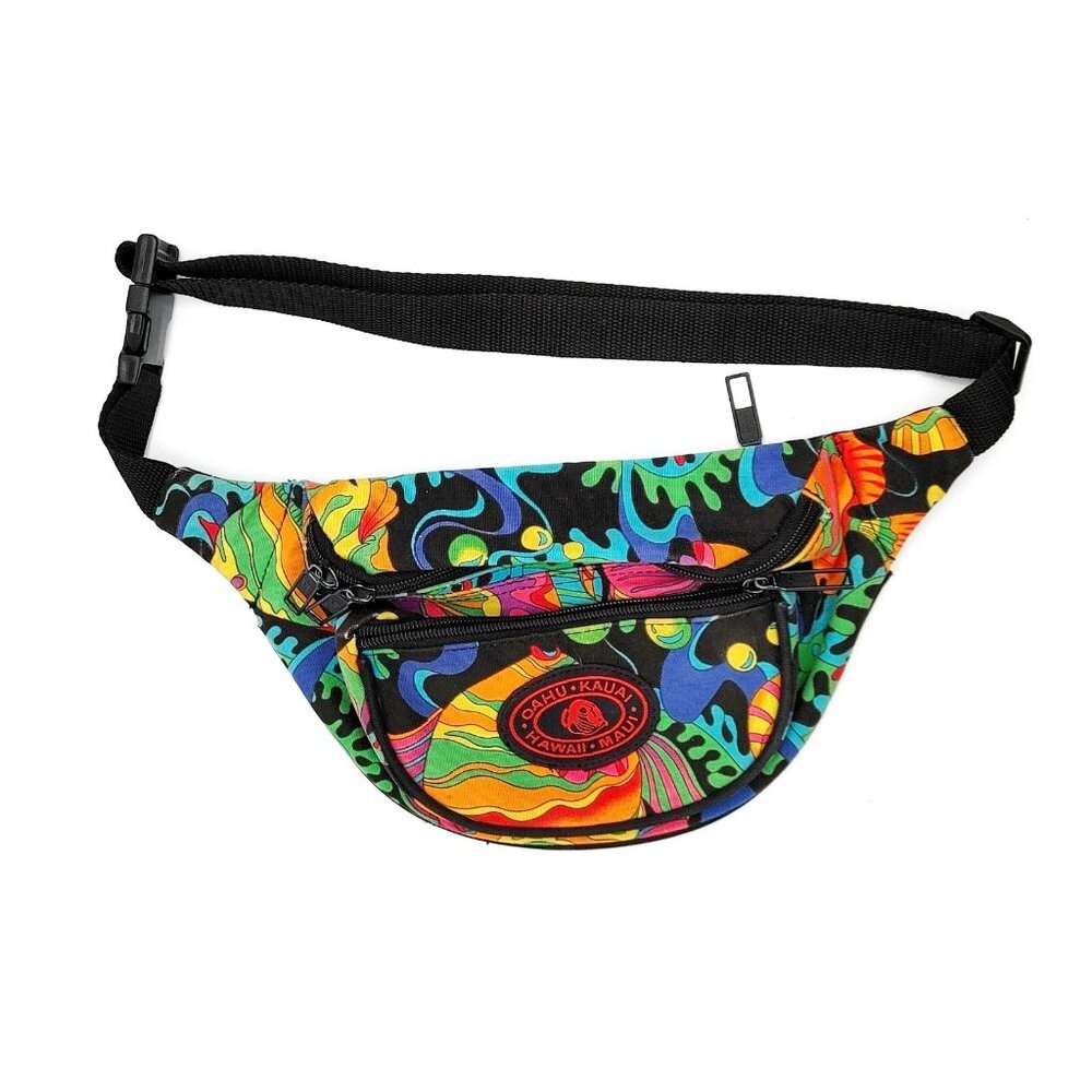 Vintage Victor Fanny Pack Womens Multicolored Print Hawaii Maui